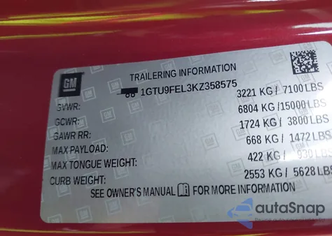 2019 GMC Sierra 1500 Denali from USA, damaged, VIN 1GTU9FEL3KZ358575